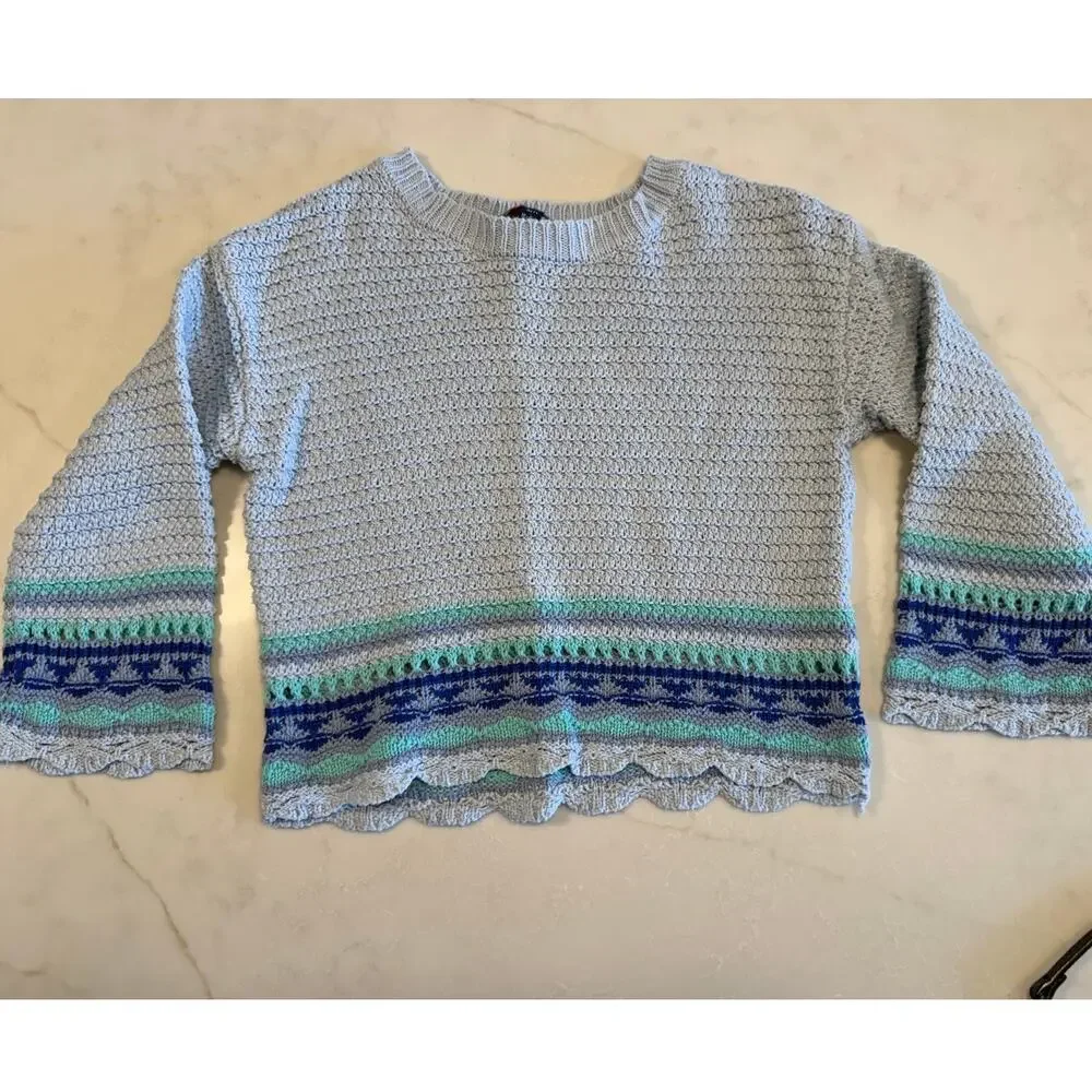 Freshman 1996 Nordstrom Knit Crochet 2 piece skirt and top set girls size S (7)